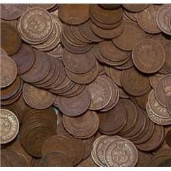 Lot of 100 Indian Head Pennies-ag-f