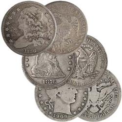 U.S. Quarter 1831-1916 Type Set Fine