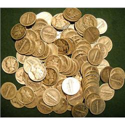 Large Lot of Mercury Dimes-100