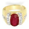 Image 1 : 6.33 ctw Ruby & Diamond Men's Ring Yellow Gold