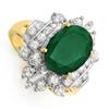 Image 1 : 4.0 ctw Emerald & Diamond Ring 14K Yellow Gold