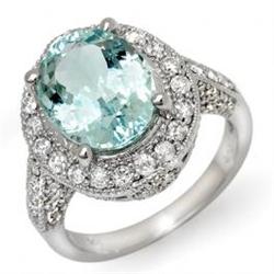 4.5 ctw Aquamarine & Diamond Ring 14K