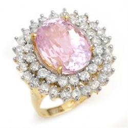 12.08ctw Kunzite & Diamond Ring 14K