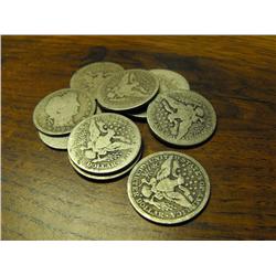 Lot of 10 Barber Quarters - Circulated