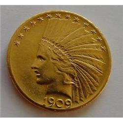 Random Date $ 10 Gold Indian Raw-