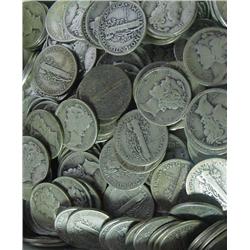 Lot  of 100 Mercury Dimes-
