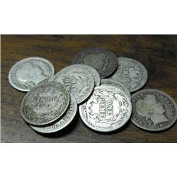 (10) Barber Dimes- Circulated