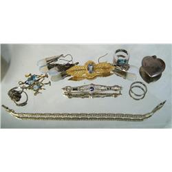 Filigree art jewelry with opals and Topaz 18kt WG 14kt Bracelet, Ring Sterling Heart more...