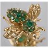 Image 2 : 14kt Gold emerald bee pin