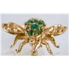 Image 3 : 14kt Gold emerald bee pin
