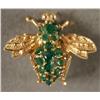 Image 4 : 14kt Gold emerald bee pin