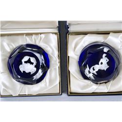 2 Baccarat Paperweights Sagittarius & Cancer
