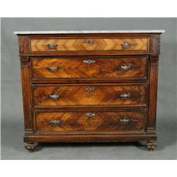 Mid 19th c. English 4 drawer marble top dresser