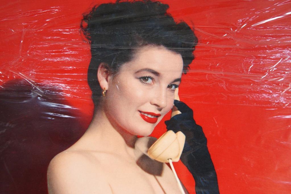 Nude vintage calendar June 1954 33"x16" Salesman Sample, very good