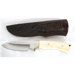 Mammoth Ivory Molinare 12" Bowie knife Briggs Sheath.  7" French Molinare blade 5" - 10,000 year old