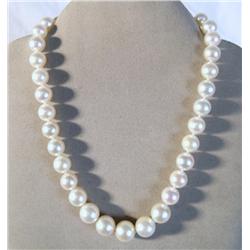 Princess length South Seas Pearl Necklace 17" Graduated 9mm-13mm cultured pearls with 14kt white gol