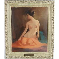 Ted (Edward Oscar) Withers (1896-1964) 20"x16" o/b plaque on vintage frame reads "Made in Hollywood 