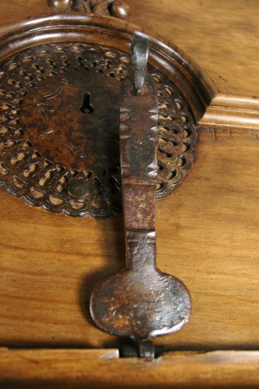 Spanish Colonial style arms chest w iron straps and iron hardware