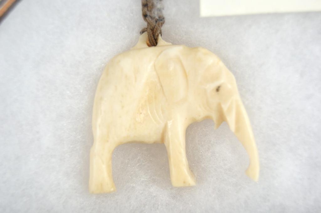 19th c. (Antique) Ivory Necklaces (1 Elephant) and Native American ...