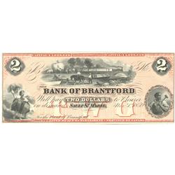 1859  Two Dollars Bank of Brantford, UNC, CH 40-12-04R