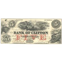 1859  Five Dollars  Bank of Clifton, VF, CH 125-10-04-06