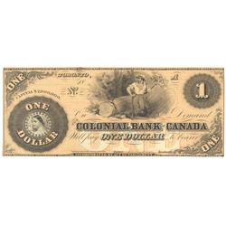 1859  One Dollar Colonial Bank of Canada, UNC, CH130-10-02-02R