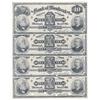 Image 1 : 1895  Ten Dollars Bank of Montreal, AU, B&W Face Proof Set of 4 Letter A, B, C & D