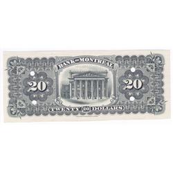 1895  Twenty Dollars Bank of Montreal, AU, 505-44-06P, Green Back Proof