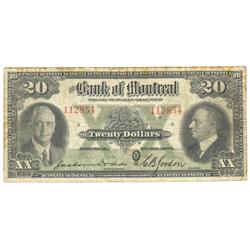 1935  Twenty Dollars The Bank of Montreal, Fine, 505-60-06