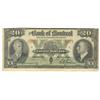 Image 1 : 1938  Twenty Dollars The Bank of Montreal, Fine+, 505-62-06