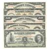Image 1 : 1922  Five, Ten, Twenty, Fifty & One Hundred Dollars Banque Nationale Specimen