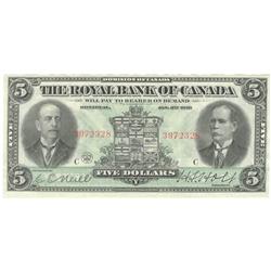 1913  Five Dollars  Royal Bank of Canada, EF, CH 630-12-04