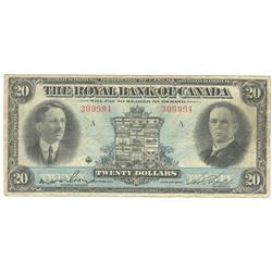 1927  Twenty Dollars  Royal Bank of Canada, Fine, CH 630-14-12