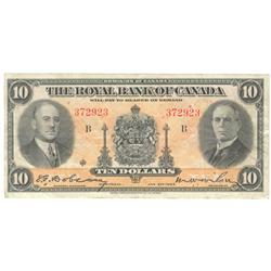 1935  Ten Dollars Royal Bank of Canada, Very-Fine, 630-18-04a