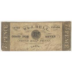 1837  7 1/2d W & J Bell, Perth UC, ON10-10-04a