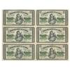 Image 1 : 1870  Twenty Five Cents  Plain Uncut Sheet of 6, DC-1c, F to VF