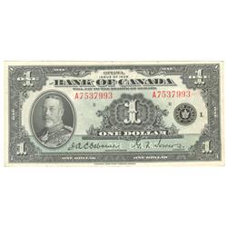 1935  One Dollar English, BC-1, Original UNC, Osborne Towers, Letter B, serial A7537993.