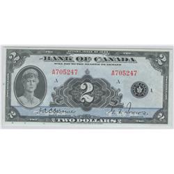 1935  Two Dollars English, BC-3, BCS AU-50, Osborne Towers, Letter A, serial A705247.