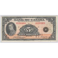 1935  Five Dollars English, BC-5, BCS VF-20, Osborne Towers, Letter C, serial A1203481.