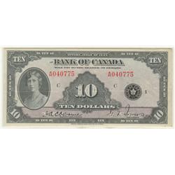 1935  Ten Dollars English, BC-7, VF, Osborne Towers, Letter C, serial A040775.
