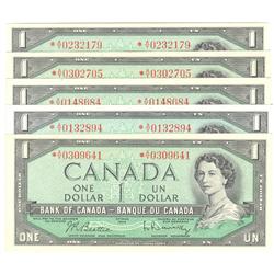 1954  One Dollar  5 Replacement modified, BC-37bA, EF to AU/UNC, all *A/Y