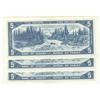 Image 2 : 1954  Five Dollars Modified, BC-39c, 3 Consecutive Original UNC,T/X0735374-75-76.