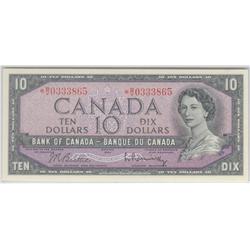 1954  Ten Dollars  Replacement  Modified, BC-40bA, Choice EF, *B/V0333865.
