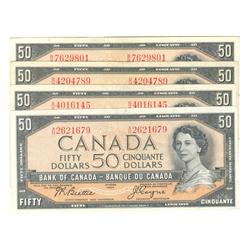 1954  Fifty Dollars Modified, BC-42a, VF, B/C, A/H2621679 & 3 x  BC-42b, All VF