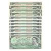 Image 1 : 1967  One Dollars  Lot, BC-45a, UNC, BC-45b-i, UNC, BC-45b-i, VF & BC-45b-i, AU, . Lot of 11 notes.