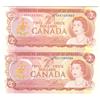 Image 1 : 1974  Two Dollars  Replacement, BC-47aA-i, GEM UNC 2 x ABX