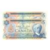 Image 1 : 1972  Five Dollars  Pair of consecutive Replacement, BC-48bA *SL