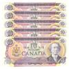 Image 1 : 1971  Ten Dollars 5 consecutive Changeover, BC-49c, UNC,  DX1232033-34-35-36-37.