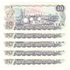 Image 2 : 1971  Ten Dollars 5 consecutive Changeover, BC-49c, UNC,  DX1232033-34-35-36-37.