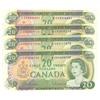 Image 1 : 1969  Twenty Dollars  Replacement Lot, BC-50aA, B/R, serial *EA EF, *EB EF, *EH EF & *EX EF